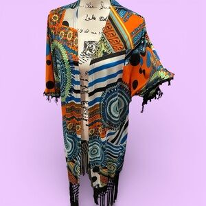 Cute Dor Dor Couture stretchy old money fringe swim wrap coverup pool beach spa